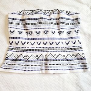 White House Black Market Corset Top White Blue